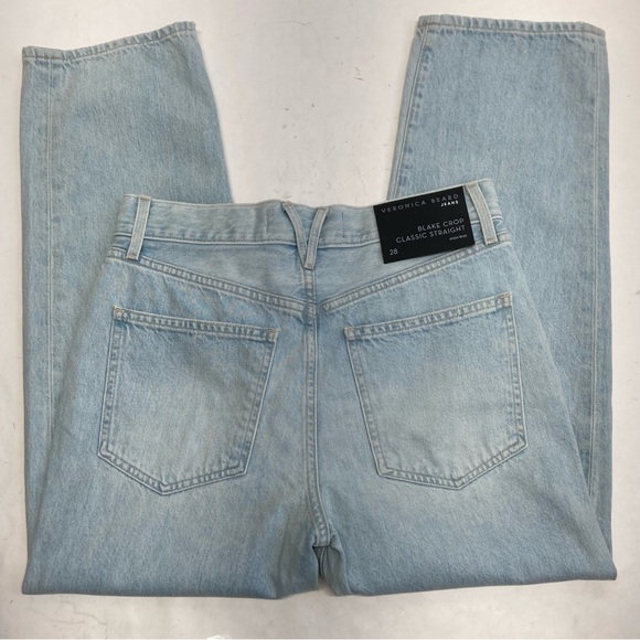 Veronica Beard Blake High-Rise Classic Straight Crop Jeans Aire Wash Size 28 - Picture 4 of 17